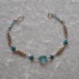 "Turquoise Coils" MURANO glass & CASCAJO nuggets BRACELET ~HANDMADE Peruvian Alpaca Silver Jewelry