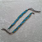 HANDMADE FRIENDSHIP BRACELET ~Aqua & Green & Yellow ~Bright Colors ~Zig-Zag Pattern ~Jewelry