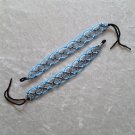 HANDMADE FRIENDSHIP BRACELET ~Grey & Aqua & White ~Bold Colors ~X/Cross/Diamond Pattern ~Jewelry
