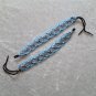 HANDMADE FRIENDSHIP BRACELET ~Grey & Aqua & White ~Bold Colors ~X/Cross/Diamond Pattern ~Jewelry