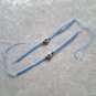 HANDMADE PERUVIAN BEADED FRIENDSHIP BRACELET ~ Light blue with Yin-Yang Sun bead ~Jewelry