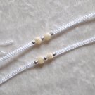 HANDMADE PERUVIAN BEADED FRIENDSHIP BRACELET ~ White with Cascajo Nuggets ~Jewelry