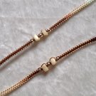 HANDMADE PERUVIAN BEADED FRIENDSHIP BRACELET ~Brown & Tan with Cascajo nuggets ~Jewelry