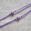HANDMADE PERUVIAN BEADED FRIENDSHIP BRACELET ~ Lavender with Striped Bead ~Jewelry