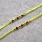 HANDMADE PERUVIAN BEADED FRIENDSHIP BRACELET ~Neon Yellow with Wood beads ~Jewelry