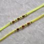 HANDMADE PERUVIAN BEADED FRIENDSHIP BRACELET ~Neon Yellow with Wood beads ~Jewelry