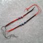 HANDMADE PERUVIAN BEADED FRIENDSHIP BRACELET ~Red & Black with Cat's Eye beads ~Jewelry