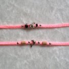 HANDMADE PERUVIAN BEADED FRIENDSHIP BRACELET ~Pink with Dolphin & Wood beads ~Jewelry