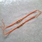 HANDMADE PERUVIAN BEADED FRIENDSHIP BRACELET ~Orange, w/Yellow Cascajo nuggets (Halloween) ~Jewelry