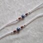 HANDMADE PERUVIAN BEADED FRIENDSHIP BRACELET ~ White with Blue Sphere & Wood beads ~Jewelry