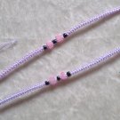 HANDMADE PERUVIAN BEADED FRIENDSHIP BRACELET ~ Lavender with Pink Cascajo Nuggets ~Jewelry