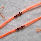 HANDMADE PERUVIAN BEADED FRIENDSHIP BRACELET ~Orange with Black Cascajo nuggets ~Jewelry