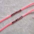HANDMADE PERUVIAN BEADED FRIENDSHIP BRACELET ~Pink with row of Black seed beads ~jewelry