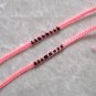 HANDMADE PERUVIAN BEADED FRIENDSHIP BRACELET ~Pink with row of Black seed beads ~jewelry