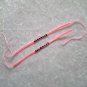 HANDMADE PERUVIAN BEADED FRIENDSHIP BRACELET ~Pink with row of Black seed beads ~jewelry