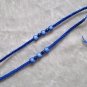 HANDMADE PERUVIAN BEADED FRIENDSHIP BRACELET ~Blue with Light Blue Cat's Eye beads ~Jewelry