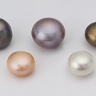 Lot 18 x 7-7.5 mm Pink Half Drilled Button Pearls AAA