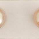 Matched Pair of 3-3.5 mm Pink Half Drilled Button Pearls (Oval/Egg Shaped) AAA