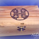 Olive Wood Box Jerusalem Cross Design (MED)