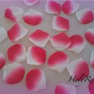 100 White & Fuscia Two Tone Silk Rose Petals Weddings Crafts (Large)