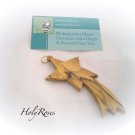 Olive Wood Christmas Tree Ornament Decoration - Shooting Star Design