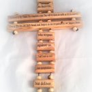 Olive Wood Lord's Prayer Our Father Pater Noster Rope Cross 24 cm