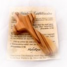 Olive Wood Holding Thin Comfort Cross Holyland - Certificate HJW