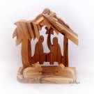 Mini Olive Wood Nativity Scene with Christmas Tree (e)