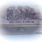 Olive Wood Box Holy Family Bethlehem Design (MED)