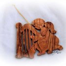 Angel & Harp - Olive Wood Christmas Tree Ornament Decoration HolyLand Gift