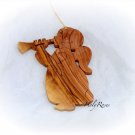 Angel & Horn - Olive Wood Christmas Tree Ornament Decoration HolyLand GiftHorn