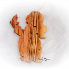 Angel & Candle - Olive Wood Christmas Tree Ornament Decoration HolyLand GiftHorn
