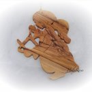 Angel & Triangle - Olive Wood Christmas Tree Ornament Decoration HolyLand GiftHorn