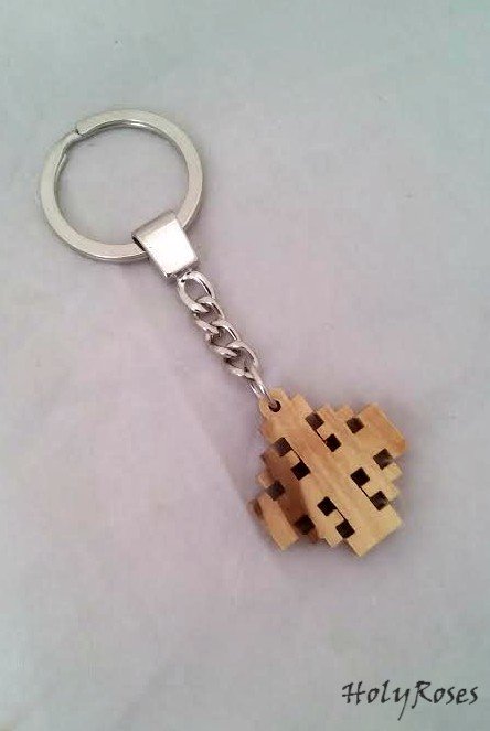 Jerusalem Cross Crusader's Olive Wood Keyring