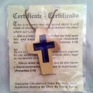 Cross with Blue Acrylic Inlay - Olive Wood Pendant