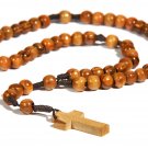 Olive Wood Rope (Brown) Rosary with Cross - from Bethlehem