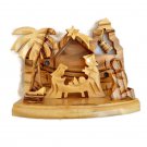 Olive Wood Carved Nativity Scene with Bell Bethlehem