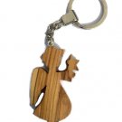 Olive Wood Angel with Star Keyring Key Ring - Hand Carved in Bethlehem