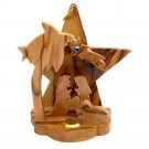 Mini Olive Wood Christmas Nativity Scene STAR Holyland Earth in Vial Rhinestone