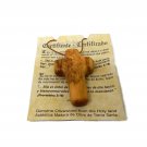 Olive Wood Comfort Cross Pendant Necklace Square Design HJW