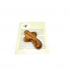 Mini Comfort Cross Olive Wood - with Explanation and Prayer Card - Handcrafted in Bethlehem