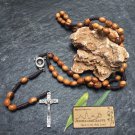 Olivewood Brown Rope Rosary Holyland Earth Terra Sancta Centerpiece (RY1002)