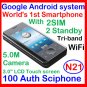 100% genuine Unlock Sciphone N21 android OS smartphone 2SIM 2standby