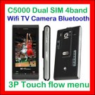 Unlocked Ephone C5000 Quadband+2Sim+WIFI+TV+FM+JAVA+2GB+ 3page touch flow menu cellphone