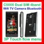 Unlocked Ephone C5000 Quadband+2Sim+WIFI+TV+FM+JAVA+2GB+ 3page touch flow menu cellphone