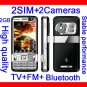 Free ship Unlocked T818 TV+FM+2Cameras+2SIM+3.0 inch touch screen