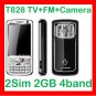 Free ship Unlocked Unlcok Anycool T828 TV mobile 2SIM 2 camera quadband