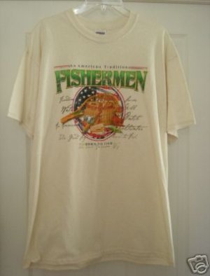 FISHERMAN - AN AMERICAN TRADITION T-SHIRT,LARGE **NEW**