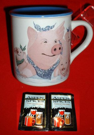 "PIGLETS" STONEWARE MUG **NEW **