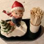 HOLIDAY TOOTHPICK HOLDER, HAND PAINTED *NEW*